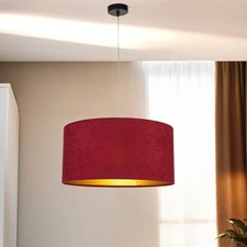 Hängelampe Rot Gold Stoff