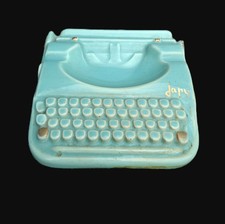 Werbe Aschenbecher Japy Schreibmaschinen Keramik türkis 50er 15cm Rarität top