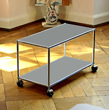 * USM Haller Hi-Fi Rack Lowboard TV Video Sideboard Rollwagen * Mittelgrau * 