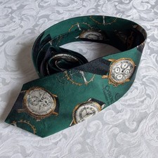 Chronoswiss Seidenkrawatte dunkelgrün, viele Uhren und Logo, selten Top!