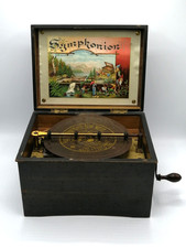 Symphonion Spieluhr um 1900 mit 3 Platten Stille Nacht ua