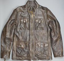 Michico Koshino Herren Braun Lederjacke Large Japan Militär Cargo Biker