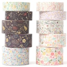 Washi Tape Set 10 Rollen Gold Dekor Bastel Knete Trend Kunst DIY Geschenk