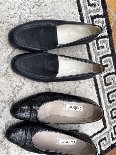 Vintage echt leder loafer - 2x,