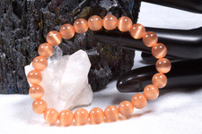 Glas Armband Katzenauge Orange | 8mm Kugelarmband