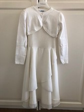 Kleid Kommunion Festkleid Gr. 134 mit Bolero cremefarben - nur 3h getragen