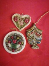 ?Rar/Alter Wachs Christbaumschmuck/Weihnachtsdeko/3 Stück Wachsmodel/handbemalt