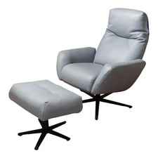 Contur Sessel Terni Leder K Mariposa Pool Grau Blau Sternfuß Anthrazit 