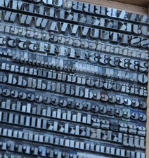 FETTE ANTIQUA 7,5mm Bleischrift Bleisatz Buchdruck Alphabet Bleilettern Lettern