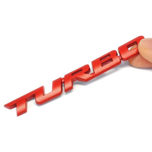 Turbo schriftzug metall rot - schriftzug,