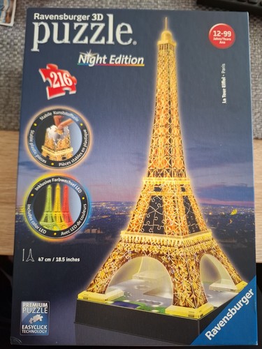 Puzzle eifelturm night - 3d,