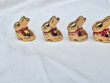 4 Villeroy & Boch Lindt Porzellan Gold Hasen - 14 Karat vergoldet- Schrift lesen