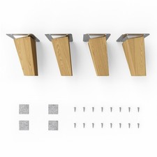 4x sossai® Eckige Holzfüße