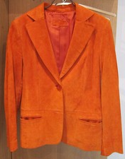 Betty Barclay Lederjacke, Wildleder Jacke, Übergangsjacke orange Gr. 38