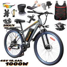 1000W Elektrofahrrad 29Zoll Herren 48V 18,6AH 50KM/H E-Mountainbike 21-Gang 90KM
