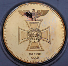 MEDAILLE: REICHSBANK 1871 - DEUTSCHES REICH, CuNi vergoldet, exPP, S37