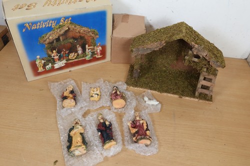 Vintage weihnachtskrippe mit - vintage,