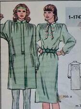 80er Retro Schnittmuster Vintage DDR neue modelle 1-1747 Langarm Kleid