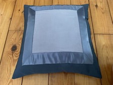 Luxuriöses KISSEN: Blau/Hellblau, Satin/Rips-Stoff, Vintage 70er Jahre, 35x35 cm