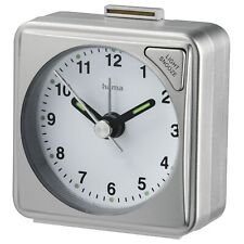 Hama Reisewecker Wecker A50 Manuell Analog Travel Uhr Backlight Snooze Silber