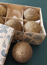 6 Alte Weihnachtskugeln in