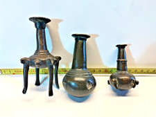 3St. Bactria/Gandhara Kohl-/Kosmetikgefäße, Bronze, 3.–6. Jh. zugeschr., H10,5cm