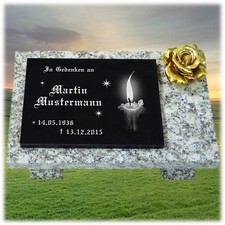 Grabstein GRANIT Grabplatte Grabtafel mit Ihrer Wunsch Gravur 30x20 cm- gg32s