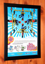 2005 The Rub Rabbits! Nintendo DS seltenes kleines Vintage Promo Poster Werbeseite gerahmt