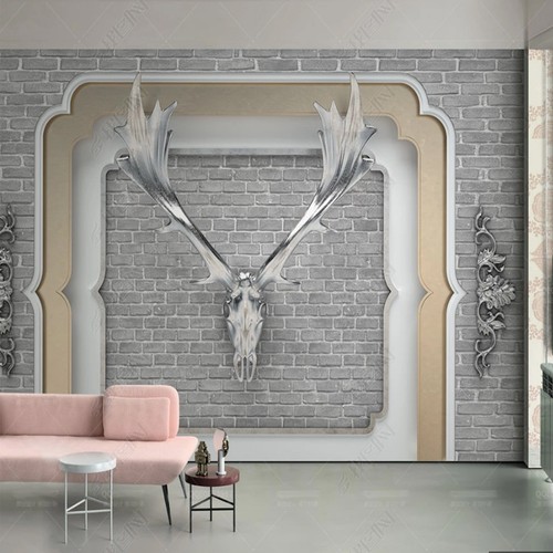 Xxl wandbild hirsch geweih - xxl, 3d