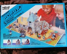 Pop-up,Schlumpf,3 Spielplatz,4.1103,Gargamel's Schloss, Schleich,1983 Pop Orama,