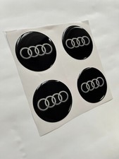 4x Audi Silikon Felgenemblem Aufkleber Nabenkappen Mitte Radkappe Logo Decal