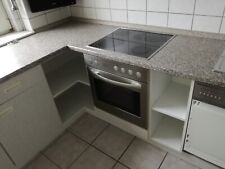 Unterbau Küchenzeile in Winkelform mit Elektroherd, Cerankochfeld, Einbauspüle