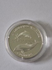 Niue 5 Dollar 1992 Bedrohe Tierwelt Delfin