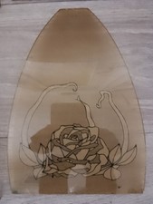 Vintage Glaslampenschirm 4Stück Braun Blume Ersatzglas Sehr guter Zustand Glas