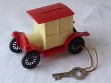 60er Spardose Oldtimer Nassauische Sparkasse ges. gesch. mit Schlüssel