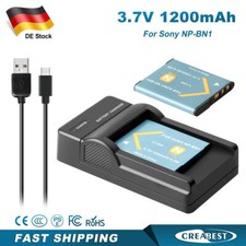 2x 1200mAh Akku & Ladegerät Für Sony NP-BN1 Cyber-Shot DSC-W800 W320 QX100 QX30