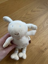 Fehn Spieluhr Einschlafhilfe Stofftier Schaf Creme Blau H 22 / B 17 / T 4 NEU