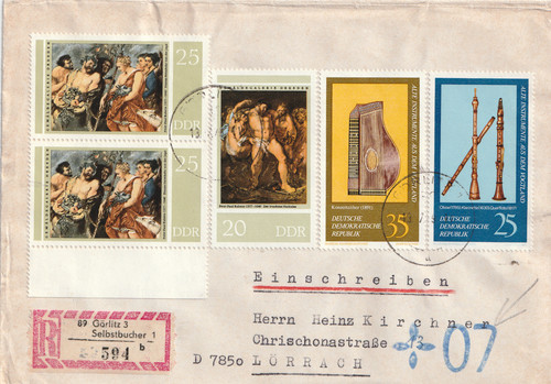 Ddr brief selbstbucher zoll - r-brief, selbstbucher/zoll