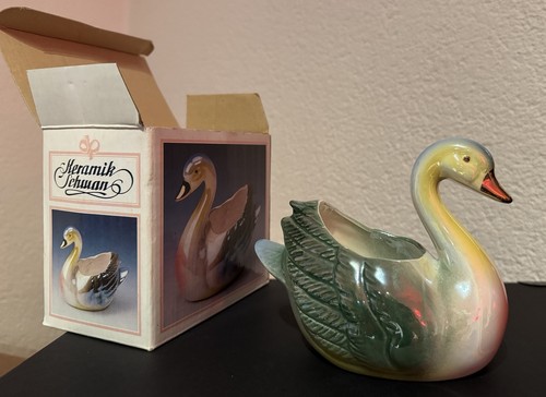Schwan keramik weiß deko - keramik,