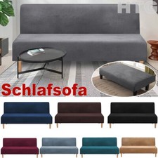 Samt Plüsch Futon Schlafsofa Sofa Schonbezug Armlose Sofabezug Möbelschutz Neu
