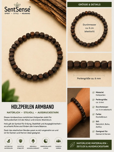 Elegantes holzarmband - holzarmband, –