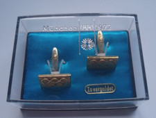 2 orig.Manschettenknöpfe Olympische Spiele MÜNCHEN 1972 / in Box - vergoldet !!  RARITÄT