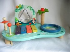 *MOULIN ROTY*Kinderspielzeug*Musiktisch*Dschungel*mit 5 Instrumenten*Holz*bunt*