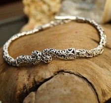 Königskette 19 cm Flach 4 x 2,5 mm Silber Armband Armkette Silber Verspielt Edel