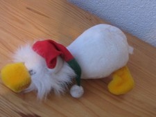 NICI Paula Emma Ente Nikolaus Mütze weiß liegend 24 cm Schlenkertier Stofftier