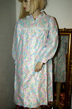 Edles GLANZ Baumwollsatin Vintage Negligee Nachthemd geblümt neu 44