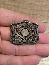 Gelbörse Schatulle Silber 835 3x3x0,5cm Filigran