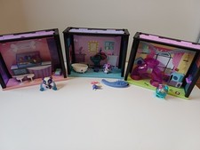 Littlest Pet Shop 3 Häuser  - Spa, Fun Room, Treat Bar - viel Zubehör, OVP