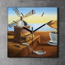 Wohnzimmer-Bild Leinwand Uhr