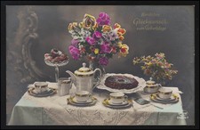 Glückwunsch AK Kaffee Kuchen